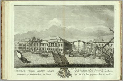 Det andet vinterpalads med kanal- og brobog til 50-året for grundlæggelsen af Skt. Petersborg, 1753 af Yefim Grigoryevich Vinogradov