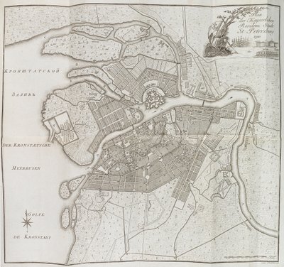 Kort over Sankt Petersborg, 1790. af Yefim Maximovich Khudyakov