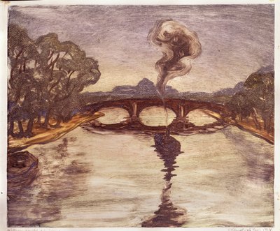 En båd på Seinen, 1914 af Yelisaveta Sergeyevna Kruglikova