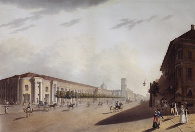 The Great Gostiny Dvor Merchant Yard i St. Petersborg, 1820