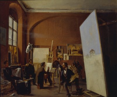Atelier af maleren grev Vasily Maksutov, 1858 af Yevgraf Semyonovich Sorokin