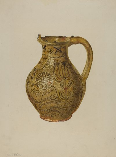 Pennsylvania German Puzzle Jug, ca. 1938. af Yolande Delasser