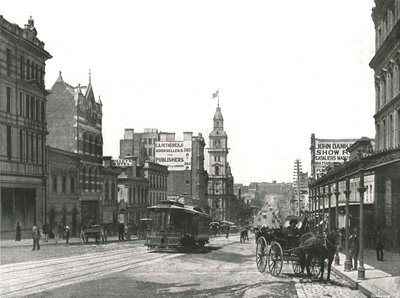 Bourke Street, der kigger mod øst, Melbourne, Australien, 1895. af York and Son