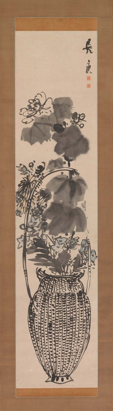 Efterårsblomster i en bambuskurv, 1760