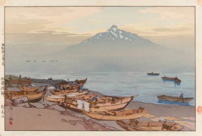 Nordsøens rolige vand: Rishiri-bjerget af Yoshida Hiroshi