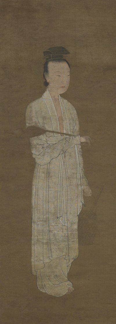 Portræt af en kvinde i hvidt: Lu Meiniang af Yuan Dynasty Chinese School