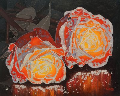 Ash roses, 2023 (olie på lærred) af Yue Zeng