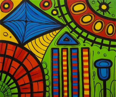 Playground green, 2022 (olie på lærred) af Yue Zeng