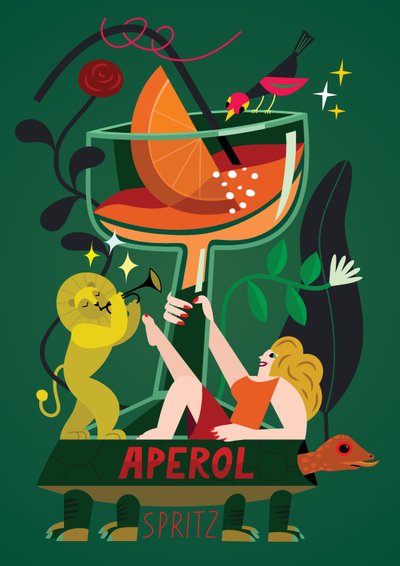 Aperol Spritz, 2017 (vektorillustration) af Yulia Drobova