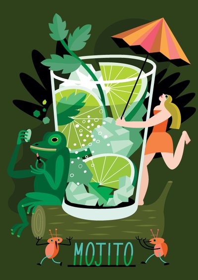 Mojito, 2017 (vektorillustration) af Yulia Drobova