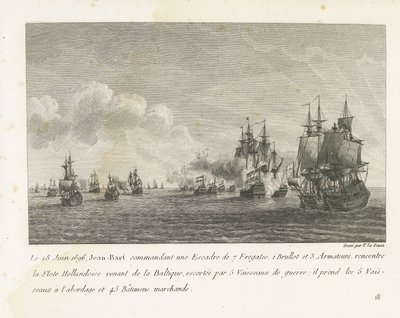 Treffen Tissen Een Vloot Onder Jan Bart i en Hollandse Vloot, 1696 Den 18. juni 1696 møder Jean-Bart en ESADDD af 7 fregatter (...) Holland Flote, der kommer fra Østersøen (titel på objekt) Samling af kamp af Jean-Bart, chef for ESC af Yves Marie Le Gouaz