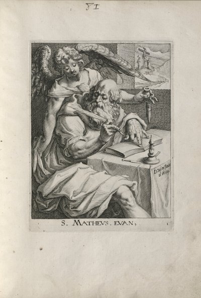 Saint Matthew, plade 1 fra De fire evangelister af Zacharias Dolendo