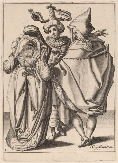 Et par henvender sig til en gestikulerende ung mand af Zacharias Dolendo after Jacques de Gheyn II