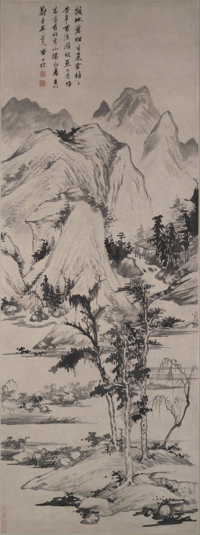 Landskab i stil med Ni Zan (1301-1374) af Zha Shibiao