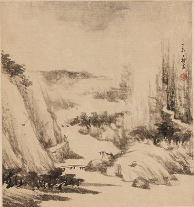 Flodlandskab, 1667 af Zha Shibiao