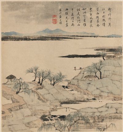 Flodlandskab, maj-august 1666 af Zha Shibiao