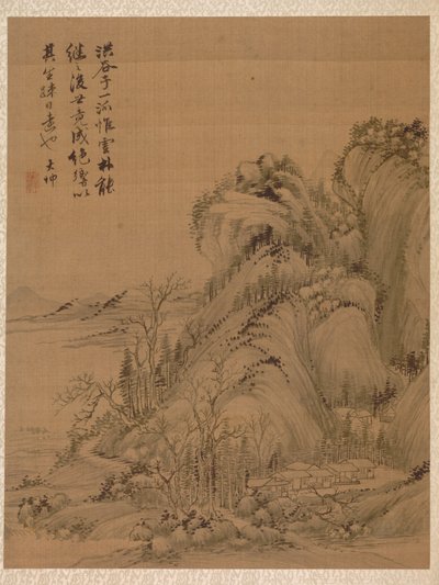 Landskab i stil med Ching Hao af Zhai Dakun