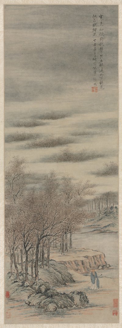 Lytter til lyden af efterår i en tåget lund, 1657. af Zhang Feng