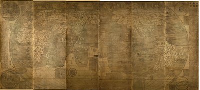 Kunyu Wanguo Quantu Et kort over de utallige lande i verden, 1602 af Zhong Wentao