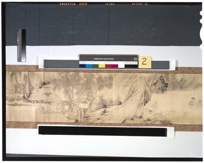 Fiskernes liv langs floden, 1700-tallet (blæk og farve på silke, håndrulle) af Zhou Shanguan