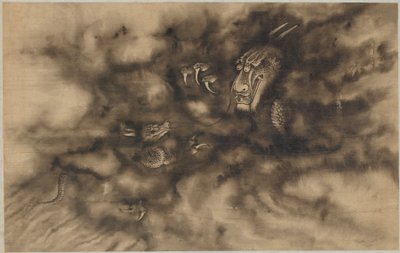 Drager i skyer, Qing-dynastiet, 1684. af Zhou Xun