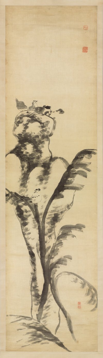 Fugle og ænder (blæk på satin) af Zhu da Bada Shanren