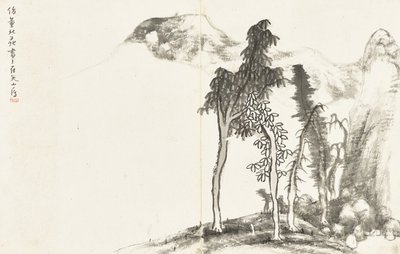 Landskaber og blomster, album med seks blade af Zhu da Bada Shanren