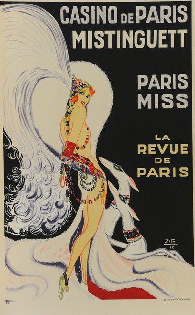 Kasino i Paris. Mistinguett. Paris Miss, 1930. af Zig