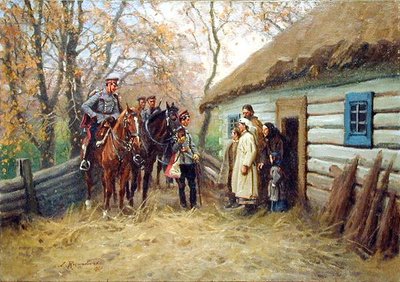 Kavaleripatrulje foran et hus af Zygmunt Rozwadowski