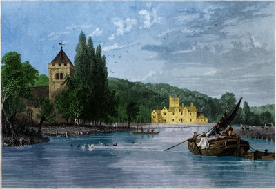 Abbey of Bisham, Commandery of the Templars, Earl of Berkshire. ca 1850 (gravering) af . .