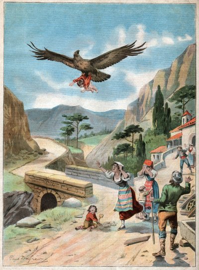 Eagle bortfører et barn. Barn henrykt af en ørn. af John Pardon