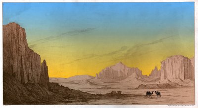 Aktau-bjergene, omkring 1850 (gravering) af . .