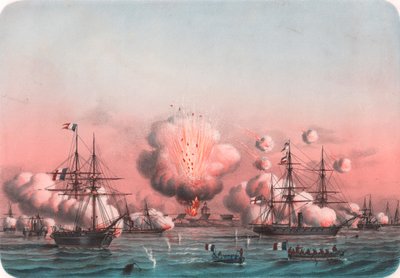 Allierede flåde bombarderer Arabat, 25. maj af William Walcutt