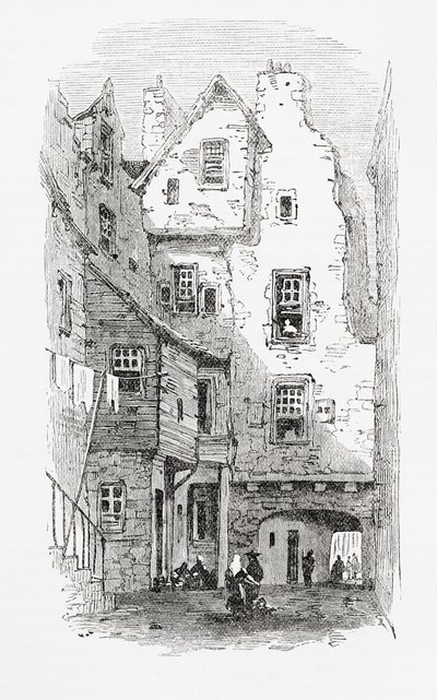 En gammel tæt, Canongate, Edinburgh, Skotland af . .