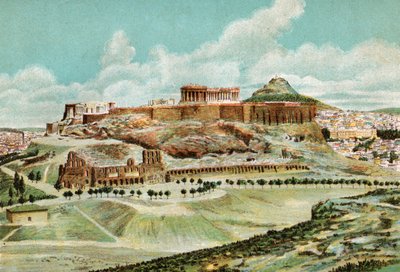 Athen, omkring 1920 (litografi) af . .