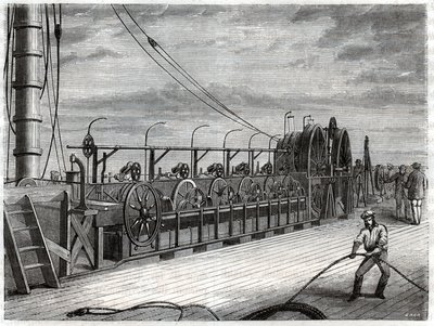 Kabel telegrafisk sous marin. Telegrafisk undersøisk kabel. af Frederick (attr. to) Barnard