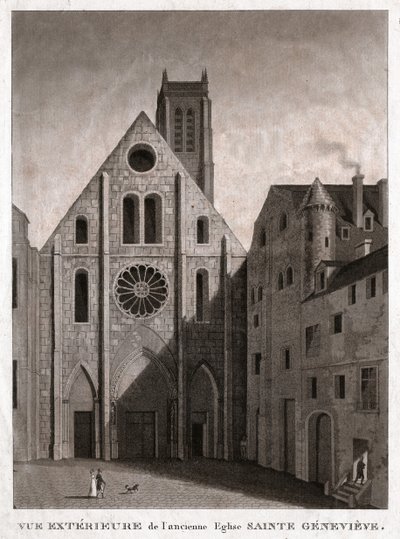 Sainte Genevieve-kirken, begyndelsen af det 19. århundrede (gravering) af . .