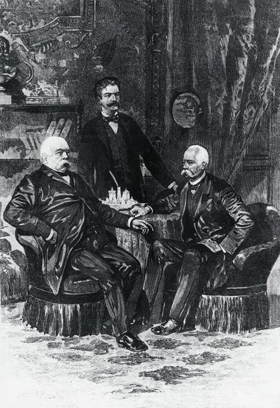 Konference mellem Otto von Bismarck (1815-1898) og Francesco Crispi (1819-1901) i Friedrichsruhe, oktober 1887, Tyskland af William Walcutt