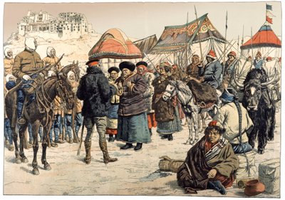 Erobring af Tibet. 1902 (gravering) af . .