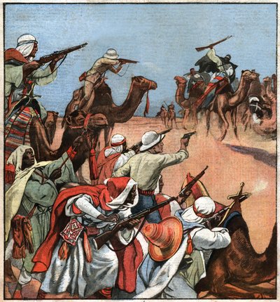 Kolonial konvoj i Maghreb. Fransk kolonikonvoj i Maghreb. af Ferdinand Georg Waldmuller