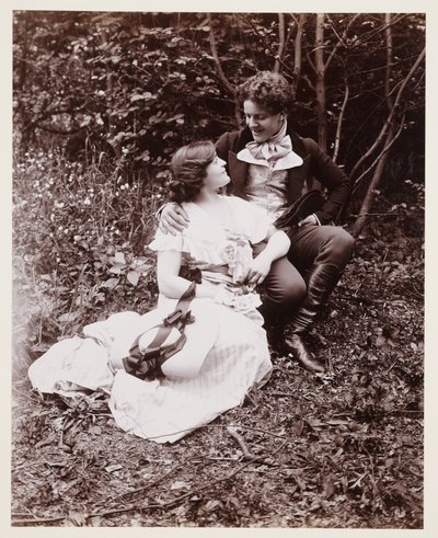 Edwardiansk portræt, par i kjole fra det 19. århundrede af John Pardon