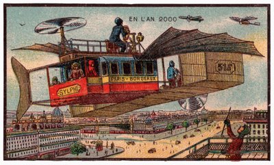 Flyvende bus i Paris, ca. 1910 af . .