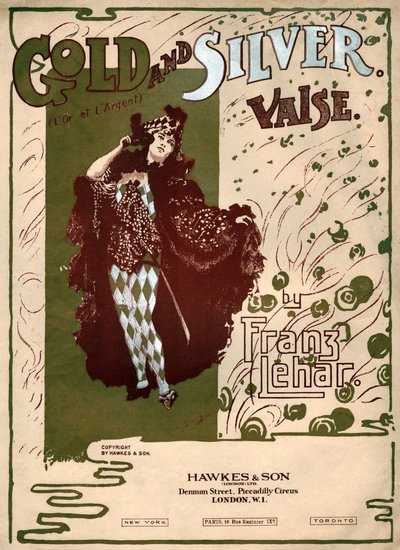 Guld og sølv, vals af Franz Lehar. omkring 1904 (illustration) af . .
