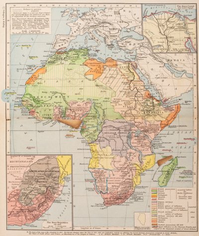 Kort, der viser Afrikas opdeling af . .