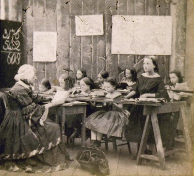 Matematiklektion, ca. 1890 (foto) af Frederick (attr. to) Barnard