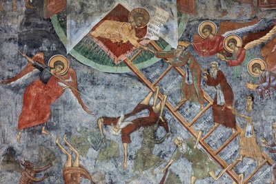 Kloster (manastirea Sucevita). Kirken. Ydre. Nordvæggen. Vægmalerier. af . .