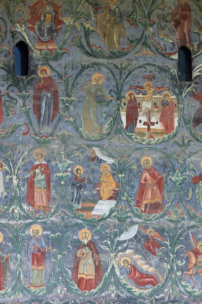 Kloster (manastirea Sucevita). Kirken. Ydre. Sydvæggen. Vægmaleri. af . .