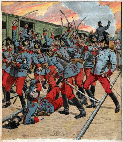 Mutinerie en Autriche Hongrie. Mytteri i Østrig Ungarn. af Ferdinand Georg Waldmuller