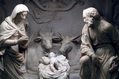 Julekrybbe. Skulptur. San Donato kirke. Genova. Italien. af . .