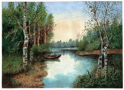 Dam med båd, ca 1930 af . .